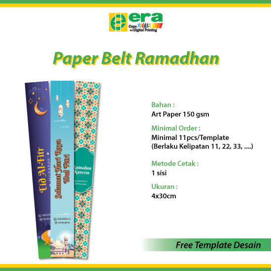 Promo Ramadan - Paper Belt Uk. 4x30cm (FREE TEMPLATE DESAIN)